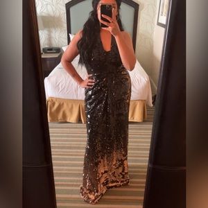Black/Gold sequin gown